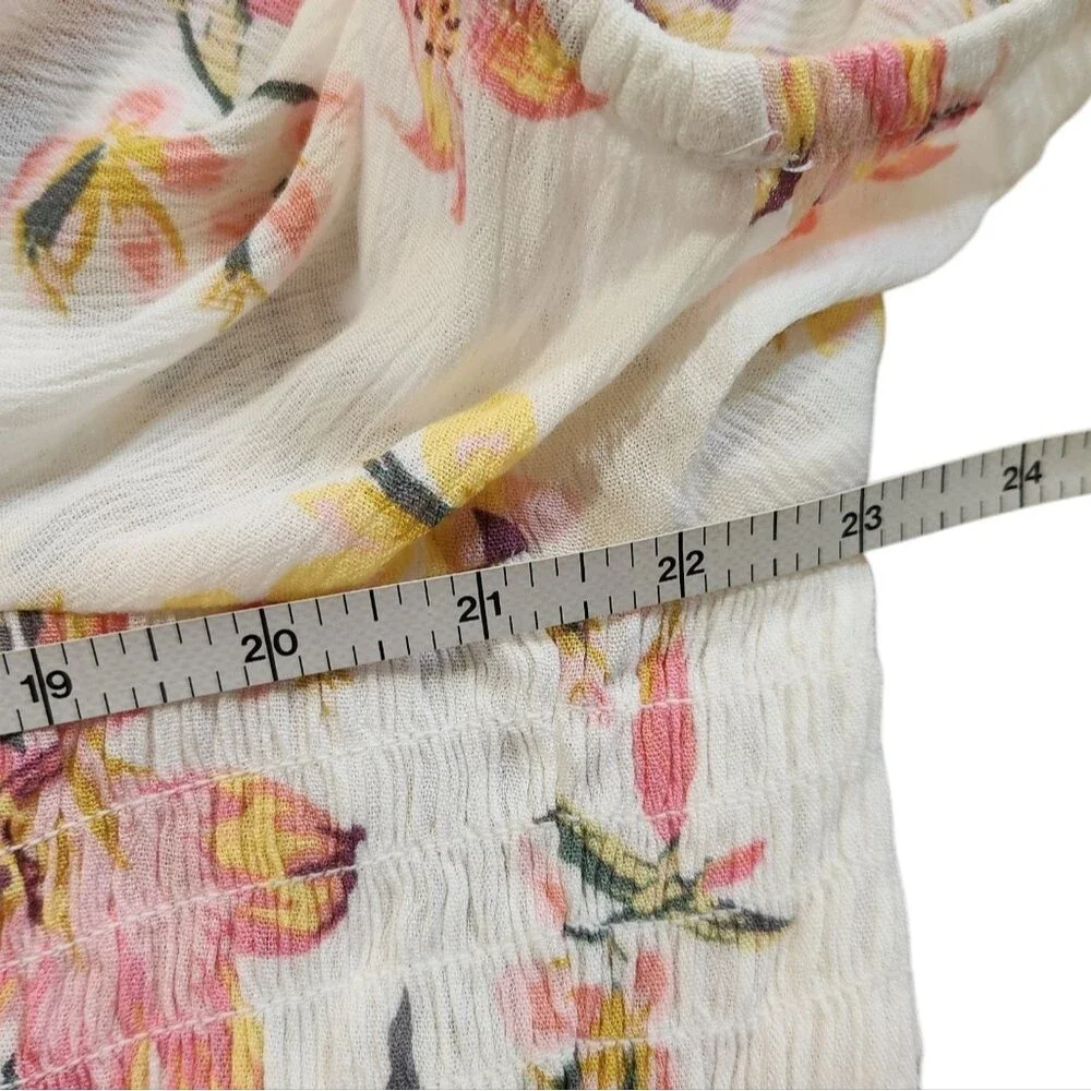 torrid White Floral Tie-Front Peasant Blouse - Picture 9 of 10